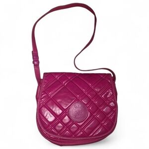 Carlos Falchi Fuchsia Quilted Crossbody Bag